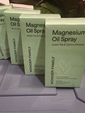 4 Boxes Of Wonder Family Magnesium Oil Spray - Green (Green Tea & Cactus)